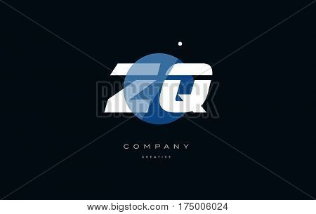 Zq Z Q  Blue White Circle Big Font Alphabet Company Letter Logo