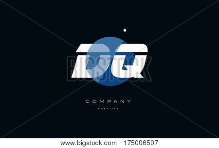 Dq D Q  Blue White Circle Big Font Alphabet Company Letter Logo