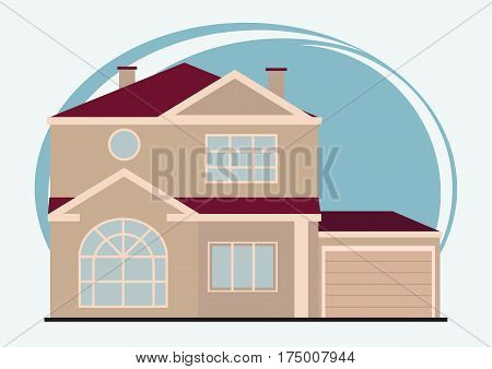 Vector flat buildings Illustration of cute cartoon colorful houses for sale or rent.