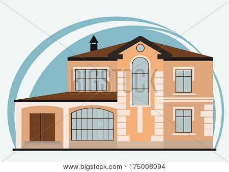 Vector flat buildings Illustration of cute cartoon colorful houses for sale or rent.