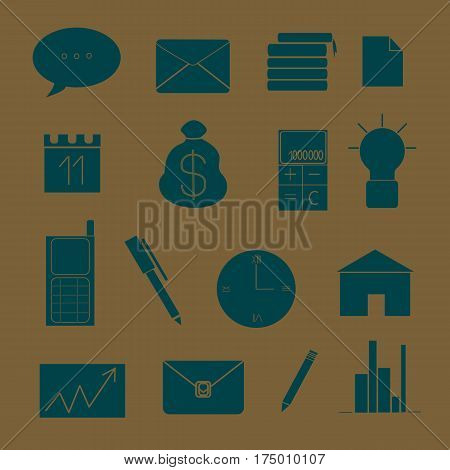 Set of icons on the theme of business and work