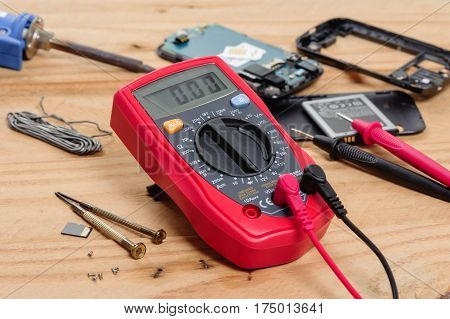 Red Digital Multimeter