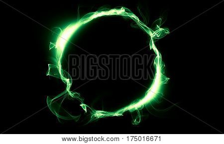 Green ring consisting of a smoke. The magical thing. Fantasy.