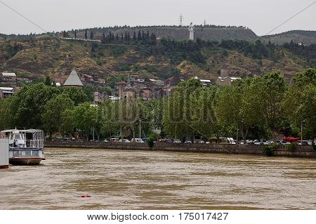 The capital of giorgia Tbilisi top view