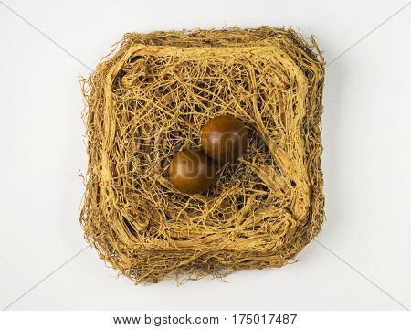 pair of wooden Chinese singing balls Baoding of health for hands in the nest of the roots of plants
