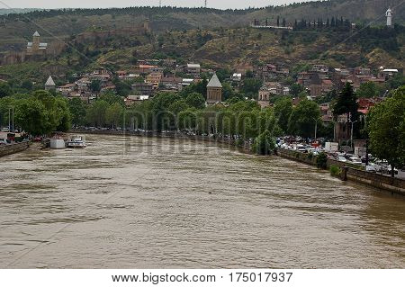 The capital of giorgia Tbilisi top view