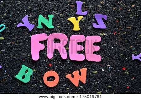 word free on a  abstract colorful basckground