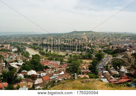 The capital of giorgia Tbilisi top view