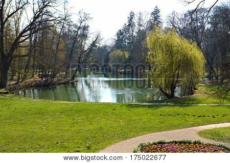 Lake in Maksimir park in Zagreb Croatia