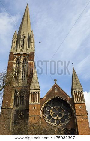 A view of the historic St. Augustines Church in Kilburn London.