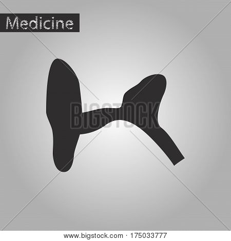 black and white style icon of ear