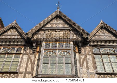 CANTERBURY UK - FEBRUARY 13TH 2017: The beautiful facade of The Beaney House of Art and Knowledge in Canterbury England, on 13th February 2017.