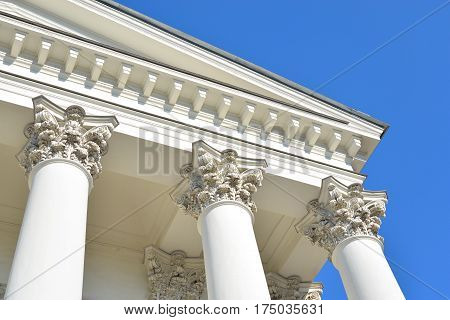 Columns of Trinity Cathedral Orthodox Cathedral in Troitsky Prospekt in the Admiralty district of St. Petersburg. The full historical name the Holy Trinity Cathedral Life Guards Izmailovsky regiment.