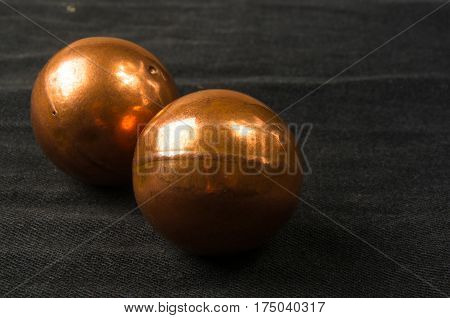 Pair Of Copper Chinese Balls Baoding