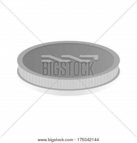 Vector illustration of a silver coin with the symbol cryptocurrency nxt.
