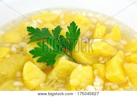 Potato salad or Kartoffelsalat (German name) in bowl