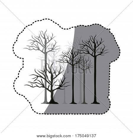 contour trees without leaves icon, vector illustraction design image