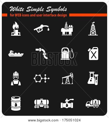extraction of oil white simple symbols for web icons and user interface design