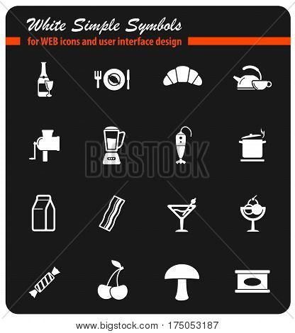 Food and kitchen simple icons for web