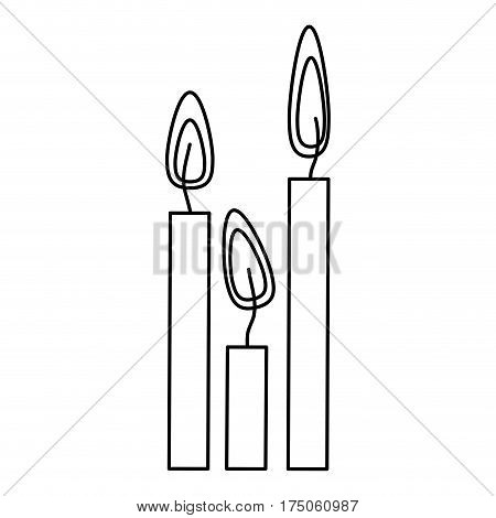 silhouette canddles with fire icon, vector illustraction design