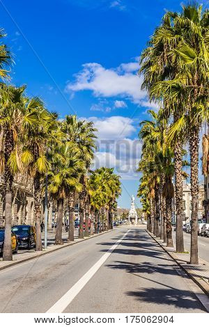 Passeig Isabel II Street And Font del Geni Catala - Barcelona Catalonia Spain Europe