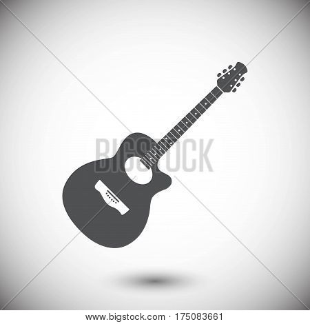 Acoustic guitar sign icon. Music symbol icon stock vector illustration flat design