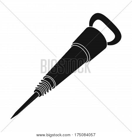 Iron jackhammer. A hammer for pounding rocks.Tool miner.Mine Industry single icon in black style vector symbol stock web illustration.