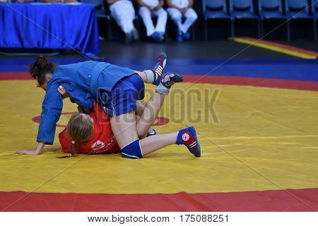 Orenburg, Russia - 29 October 2016: Girls Compete In Sambo