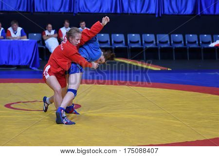 Orenburg, Russia - 29 October 2016: Girls Compete In Sambo