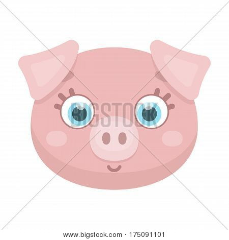 Pig muzzle icon in cartoon design isolated on white background. Animal muzzle symbol stock vector illustration.