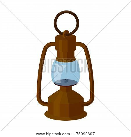 A gas lamp.The lighting device of miners.Mine Industry single icon in cartoon style vector symbol stock web illustration.