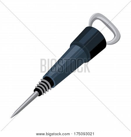 Iron jackhammer. A hammer for pounding rocks.Tool miner.Mine Industry single icon in cartoon style vector symbol stock web illustration.