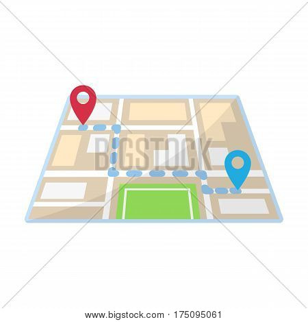 Map with the route taxi movement.Taxi station navigator for conveying passengers. Taxi station single icon in cartoon style vector symbol stock web illustration