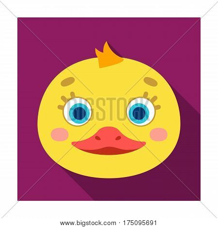 Duck muzzle icon in flat design isolated on white background. Animal muzzle symbol stock vector illustration.