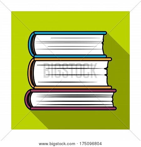 Stack of books icon in flat design isolated on white background. Books symbol stock vector illustration.