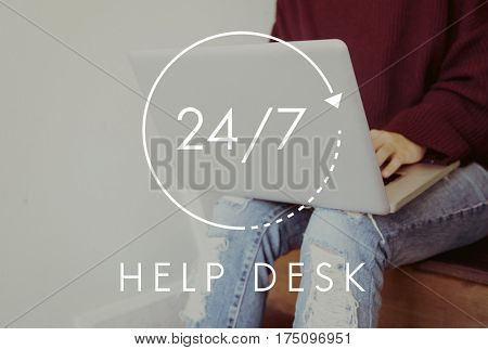 24/7 Help desk customer service overlay
