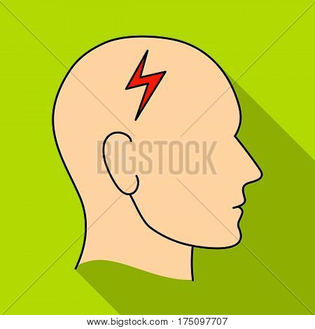 The head of the person with diabetes.Headache due to diabetes .Diabetes single icon in flat style vector symbol stock web illustration.
