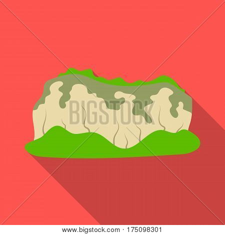 High green mountains.Mountains covered with forests.Different mountains single icon in flat style vector symbol stock web illustration.