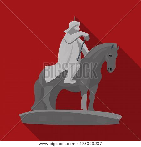 The monument to the military of Mongolia on horseback.The statue stands in Mongolia.Mongolia single icon in flat style vector symbol stock web illustration.