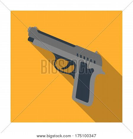 Handgun icon in flat design isolated on white background. Police symbol stock vector illustration.