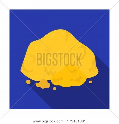 Golden ore icon in flat design isolated on white background. Precious minerals and jeweler symbol stock vector illustration.