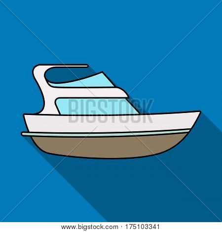 Expensive yacht for rich people.Yacht for vacations and short trips.Ship and water transport single icon in flat style vector symbol stock web illustration.