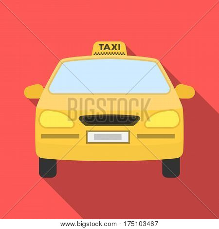 Yellow taxi car.Transport taxis for passengers. Taxi station single icon in flat style vector symbol stock web illustration.