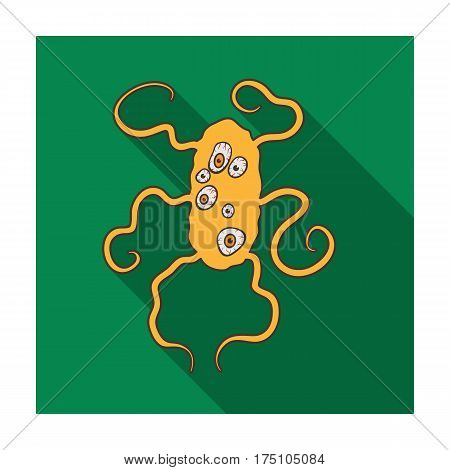 Brown virus icon in flat design isolated on white background. Viruses and bacteries symbol stock vector illustration.