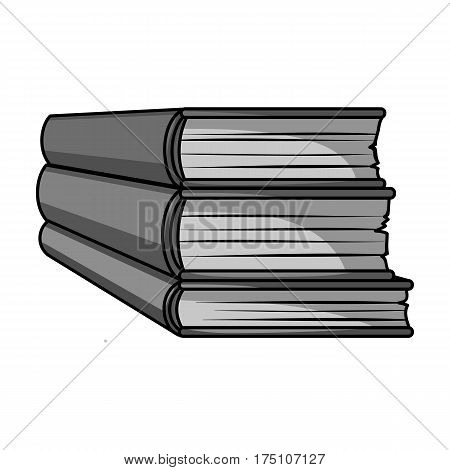 Stack of books icon in monochrome design isolated on white background. Books symbol stock vector illustration.