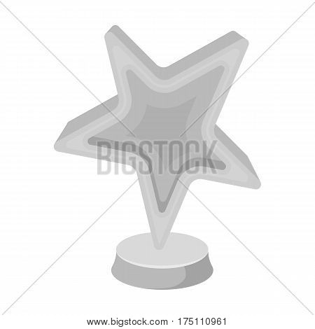 Gold award in the shape of a star.The prize for best role in an action film.Movie awards single icon in monochrome style vector symbol stock web illustration.