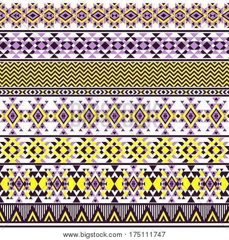 Ethnic seamless pattern with triangle and abstract geometric ornament. Tribal background texture. Native american navajo aztec pattern. Vector illustration hipster background.