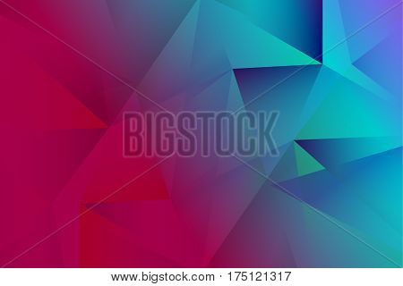 Contrast low poligon blue and pink abstract background. Business banner. Vector illustration.