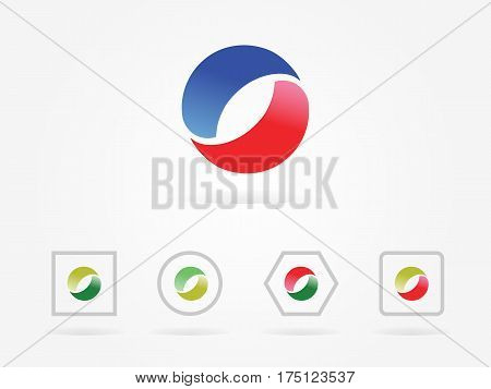 Set of abstract swirls and circles, logo vector collection