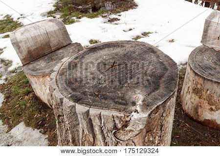Self-made Wooden Furniture On The Street